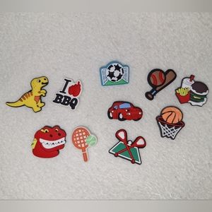 🦕 Crocs charms - BBQ, sports, dinosaurs. 10 pc